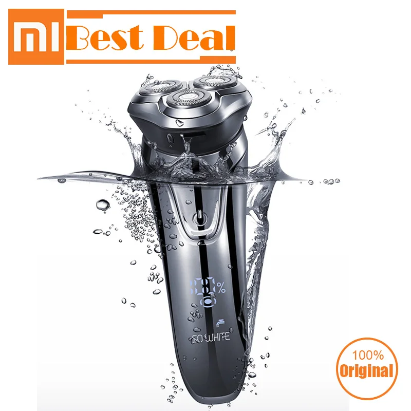 SO WHITE Shaver Xiaomi SO WHITE ES3 электробритва с 3D умным управлением, перезаряжаемая беспроводная водонепроницаемая электрическая бритва с 3 головками для бритья бороды - Цвет: SO WHITE Shaver