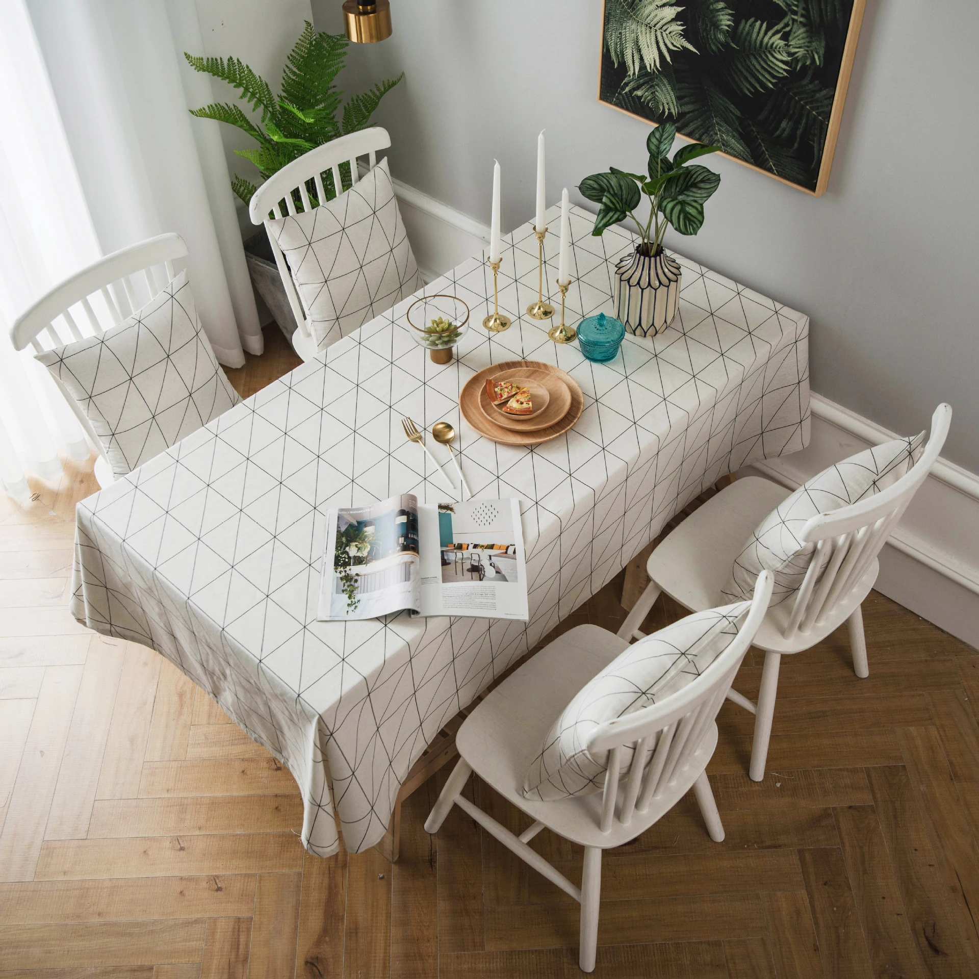 Простой дизайн Linellae скатерть с принтом мягкая для ужина чайного столика