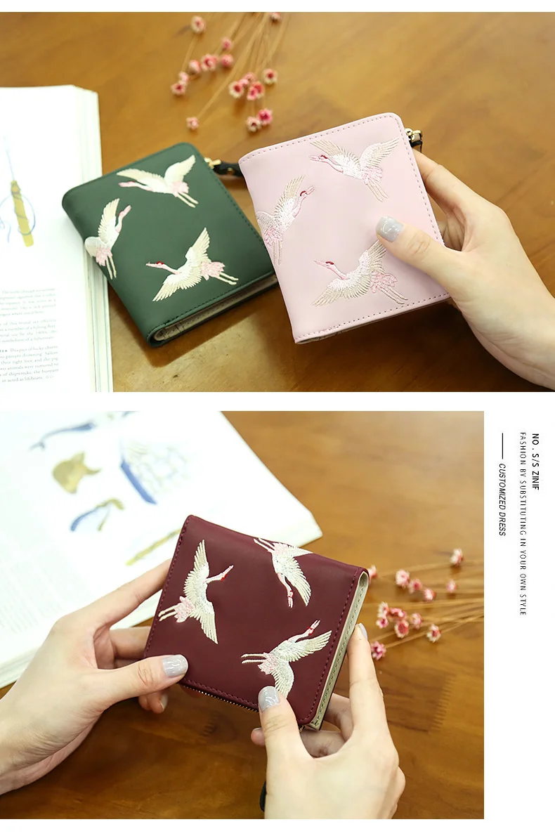Mihaivina Модный женский маленький кошелек короткий Однотонный женский клатч Carteras Flamingo на молнии и застежке Женский кошелек для монет кошелек для карт подарок