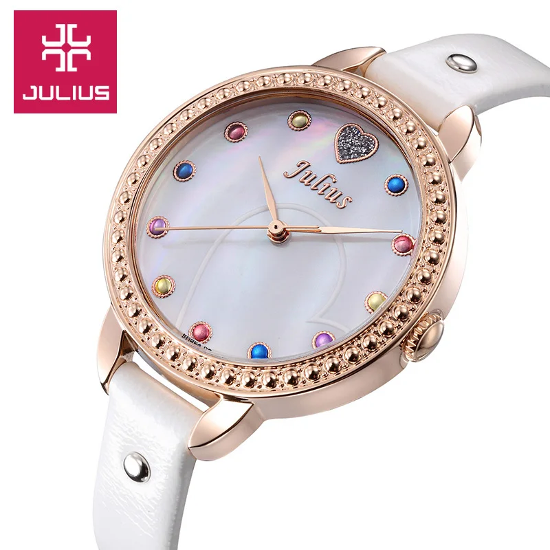 Женские японские кварцевые часы Julius изящные модные для девушек платье с
