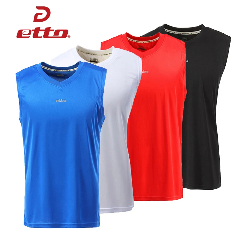 Etto Men Quick Dry Sleeveless Soccer Jersey Football Basketball Volleyball Training Shirts Women Breathable Sports Tops HUC083 | Спорт и