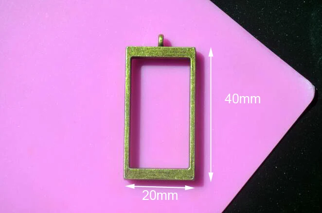 40mm bronze 5 шт. геометрические полые прессованные цветы смолы пустые рамки Подвески Ювелирные изделия Поиск изготовления ручной работы ремесло плавающий медальон прямоугольник - Цвет: 40mm bronze