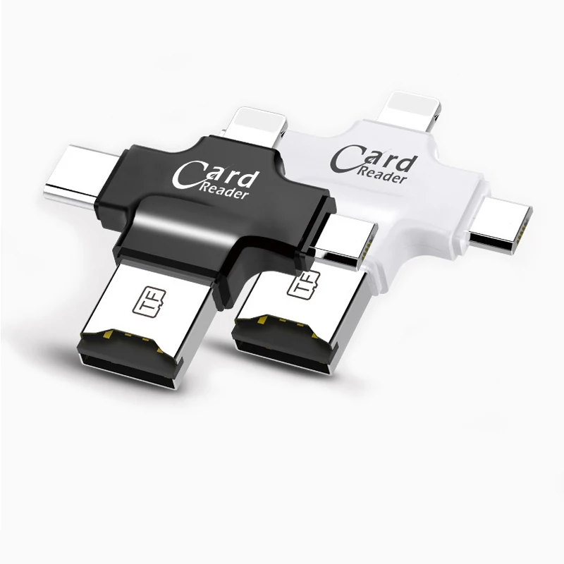Многофункциональный 4in1 мобильный OTG адаптер SF2 с 8 pin USB type c/micro A вилки считывания SD