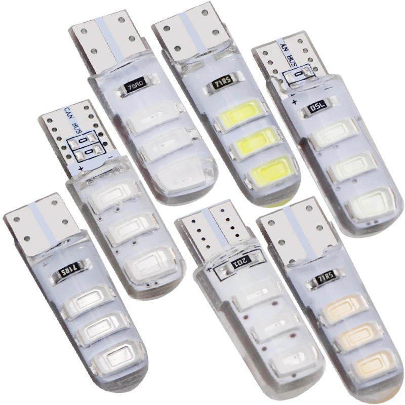 5 шт. T10 W5W силикагелевые 6 SMD 5630 5730 Светодиодные Автомобильные внутренние фары WY5W 194