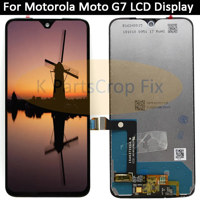 6 4 '颼% протестированный для Moto g7 ЖК экран дисплей сенсорный дигитайзер стекло