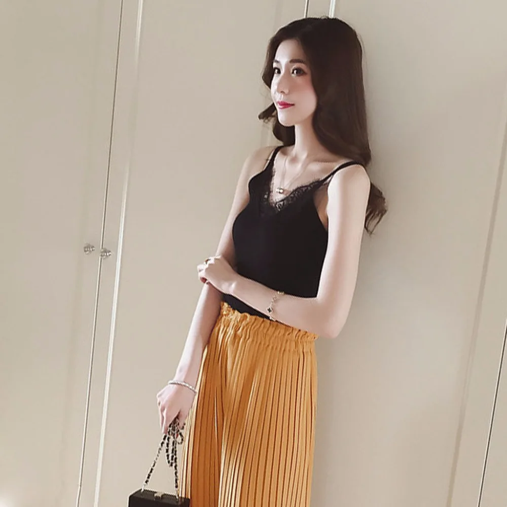 Новинка трикотажные майки женская летняя кофта жилет простая эластичная Женская