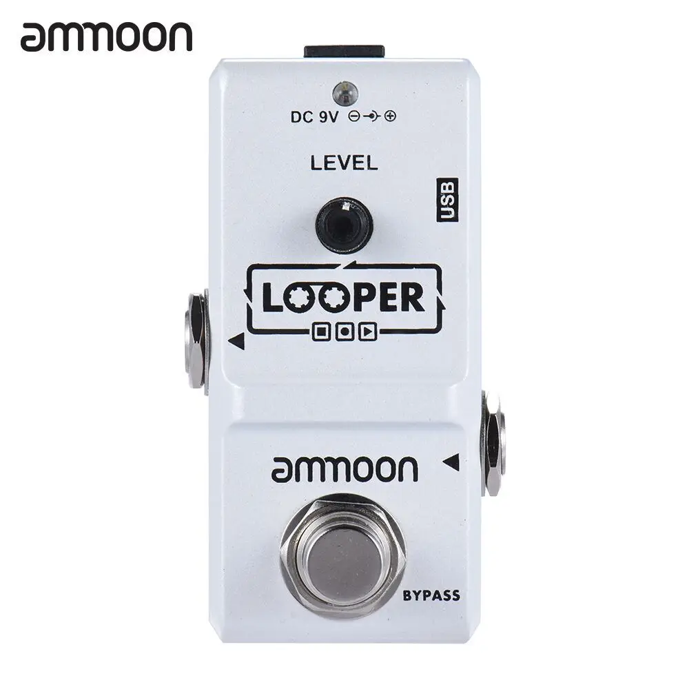 Белый Ammoon AP-09 Looper гитарная педаль Nano серии петля педаль эффектов для электрогитары True Bypass неограниченное количество накладных гитарных частей - Цвет: Белый