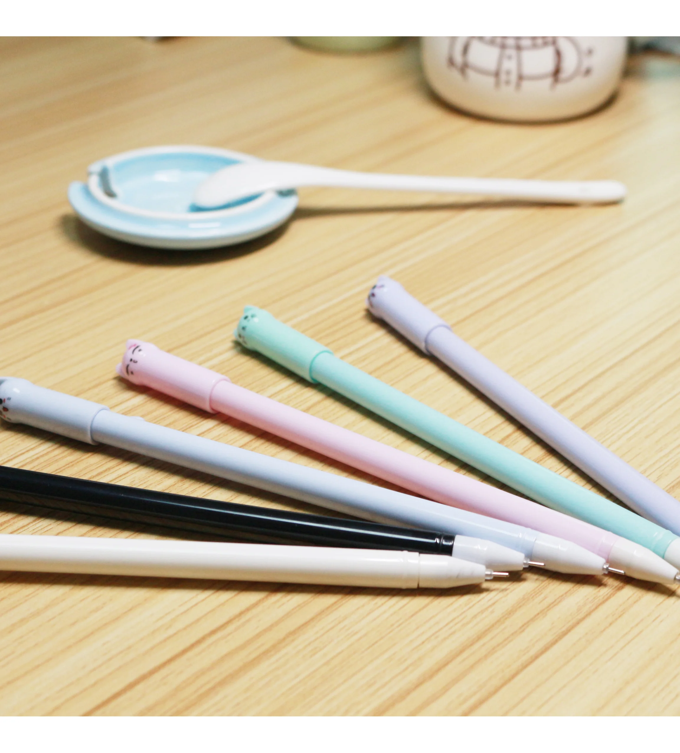 Милая кошачья морда 0 5 мм черные чернила гелевая ручка школьные или офисные