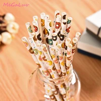 25pcs paper donuts straws baby birthday doughnut party decorative straws baby shower festive event party supplies