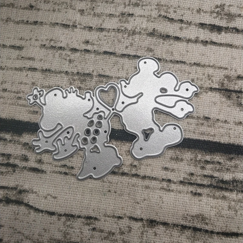 Микки Минни Любовь Сердце Свадебные металлические режущие штампы Нож Форма