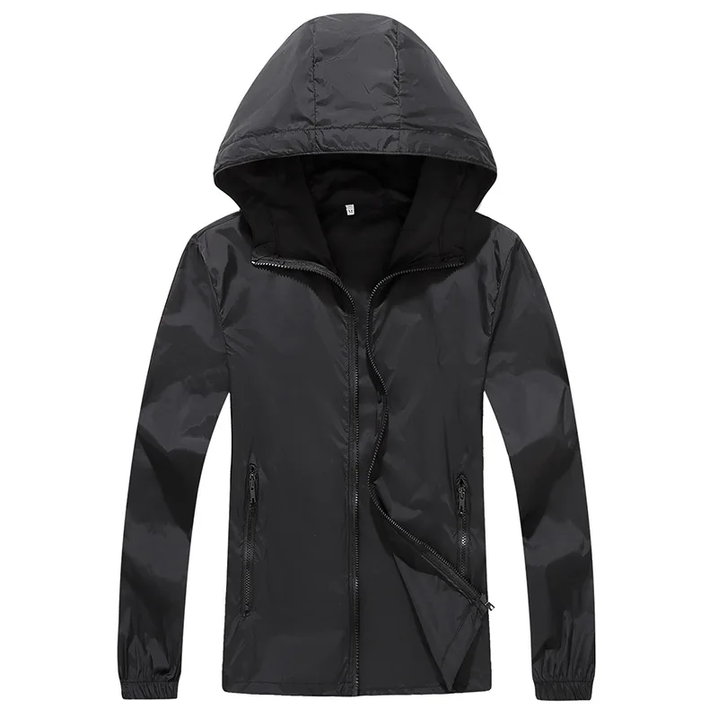 Black Горные 7XL мужские и женские быстросохнущие куртки, Солнцезащитная весенне-летняя куртка, Модная тонкая верхняя одежда, брендовая одежда LA606 - Цвет: Black