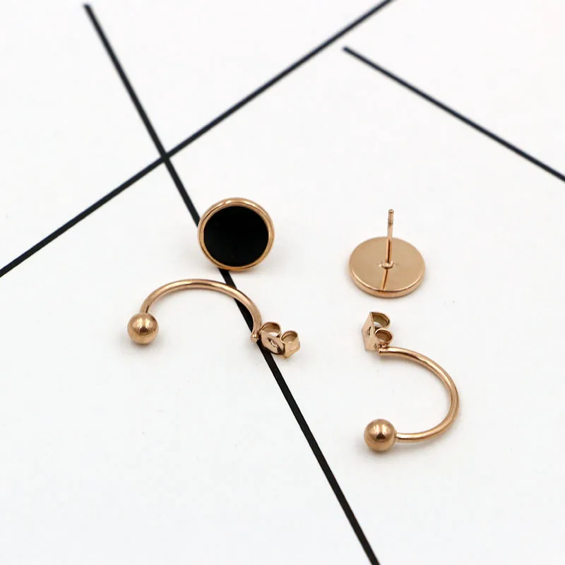 2017 New Womens Fashion Jewelry Stud Earring Titanium Circle Earrings for Women fashion ear stud | Украшения и аксессуары