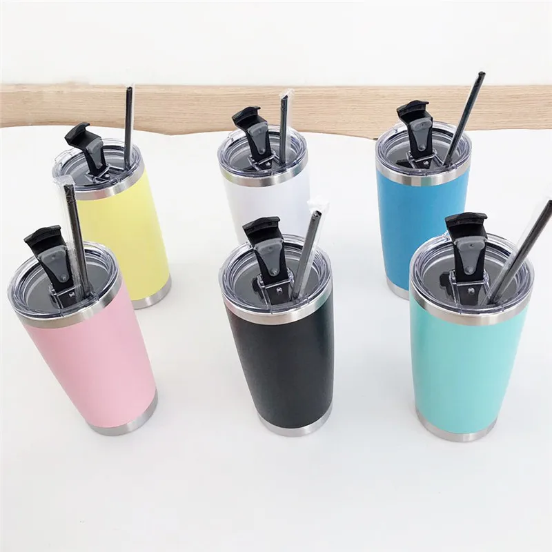 10 шт./лот 20oz Нержавеющая сталь стакан для пива чашка с уплотнительные крышки бокалы для вина кружка с двойными стенками Вакуумная чашка-термос-бутылка