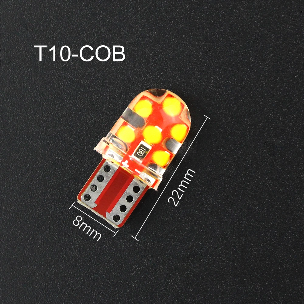 DXZ 1X T10 COB силикагель 194 168 501 w5w светодиодные лампы canbus 12SMD Автомобильный интерьер