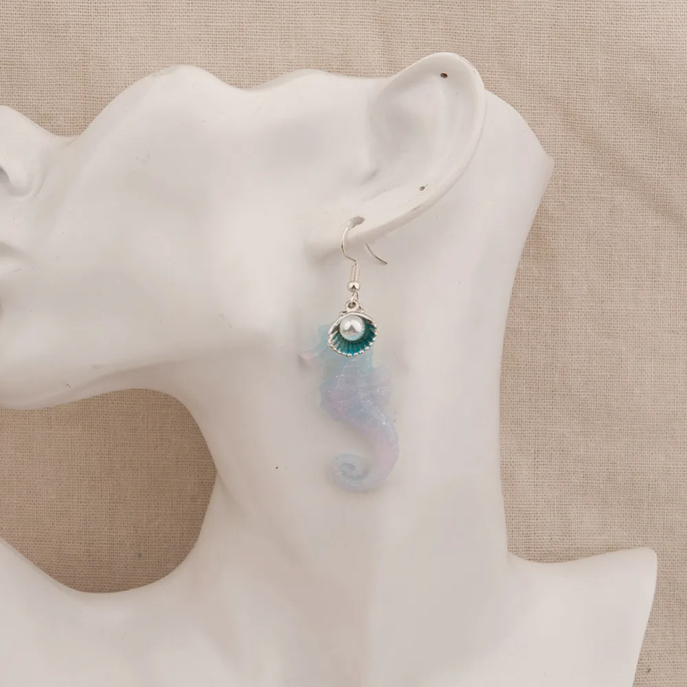 DoreenBeads имитация жемчуга для женщин Jewelry висячие серьги морской конек в виде