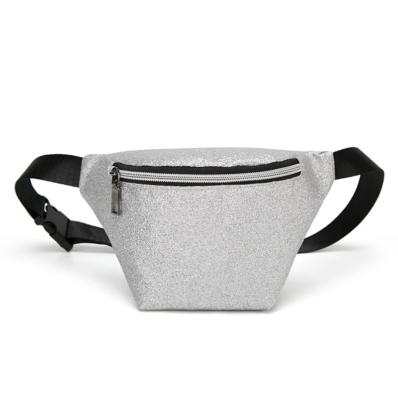 Новые женские блестящие ПУ кожаные поясные сумки с эластичным поясом поясная