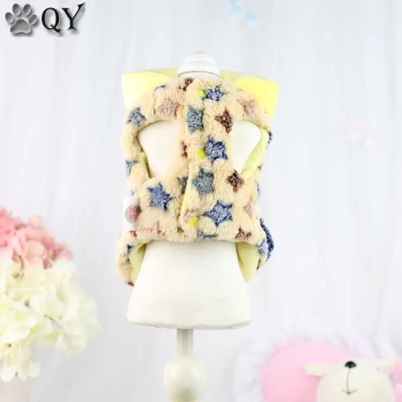 Зимние пальто и куртки для собак со звездами бантиками толстые одежда щенков