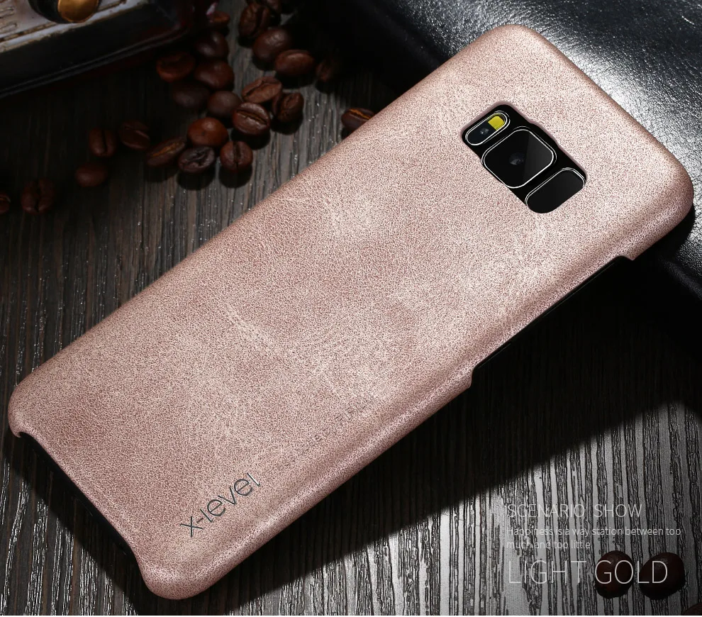 Роскошный Ретро Кожаный чехол X Level для Samsung Galaxy S8/S8 Plus ультра тонкий S8 S8plus