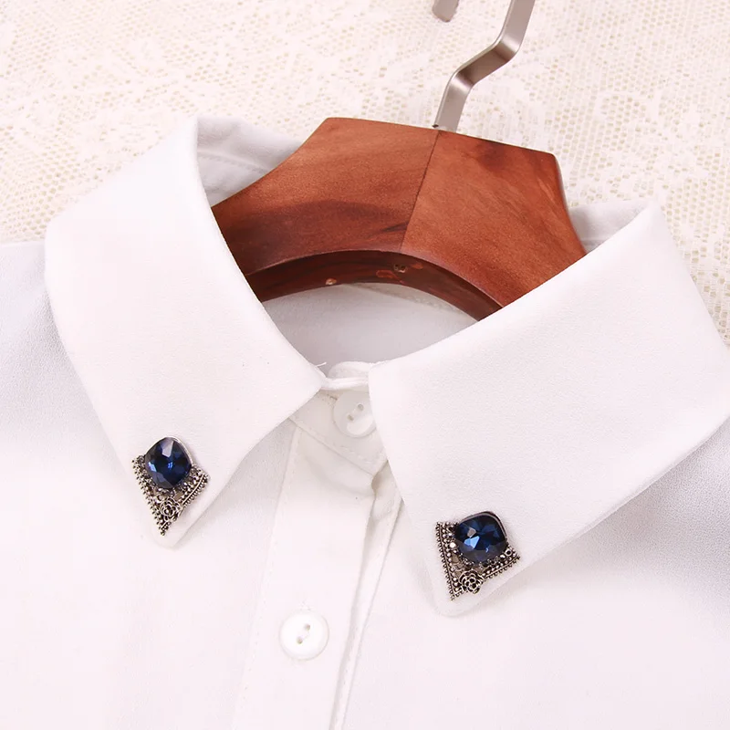 Женская рубашка с ложным воротником белый съемный воротник женский свитер