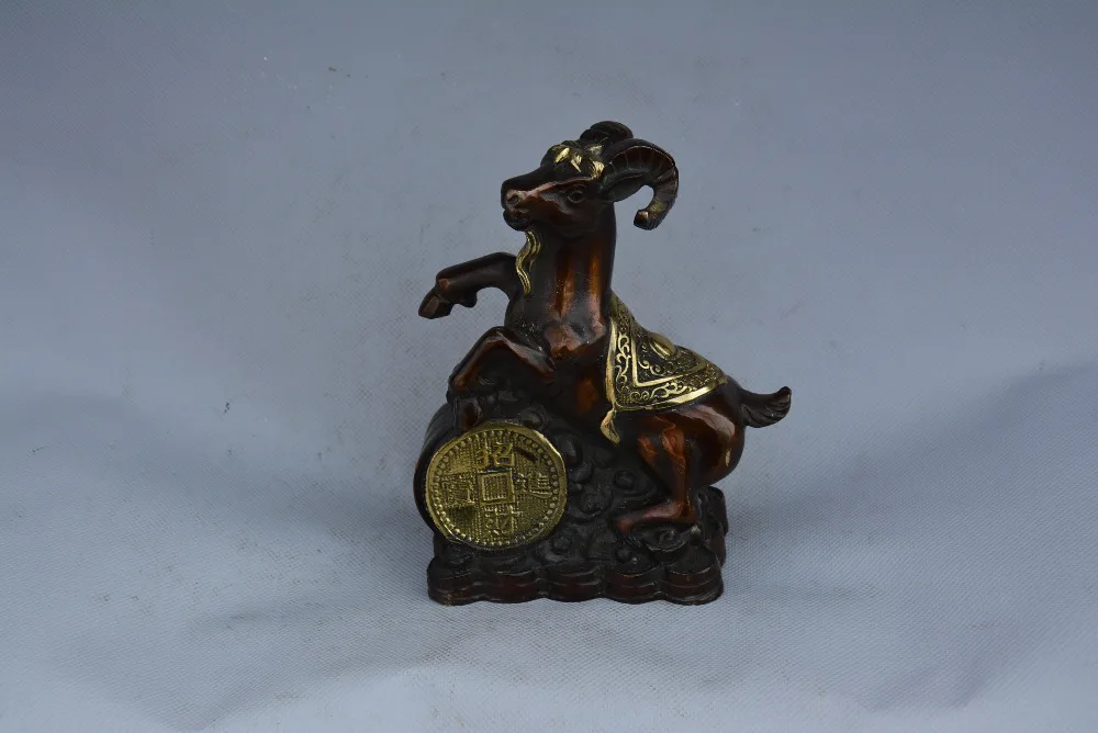 

Collectable Old Qing Dynasty copper Fortune sheep ornaments , wbest Adornment ,with mark,free shipping
