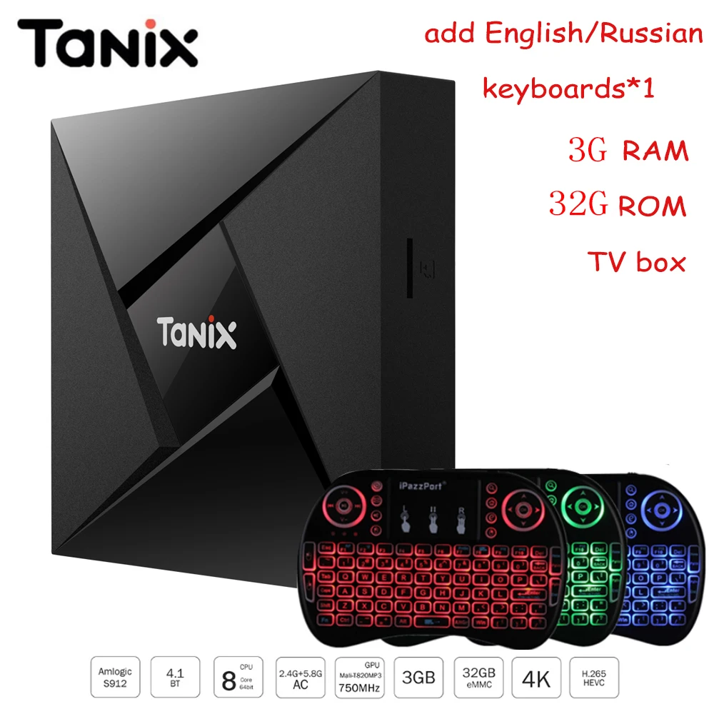 Tanix TX9 Pro Smart Tv Box Android 7 1 Amlogic S912 Восьмиядерный процессор Bluetooth 4 3 ГБ ОЗУ 32 Гб ПЗУ HDMI