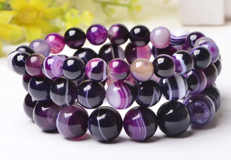 Fashion Purple Onyx Bracelets for Women Buddha beads Bangle Ethnic Accessories Men Bracelet Valentine's Day Gift | Украшения и