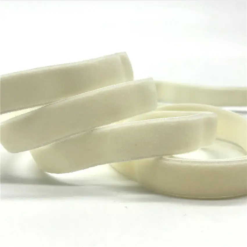 Ivory 10mm 5 ярдов 10 мм эластичный вельветовый ремень растягивающаяся лента DIY Галстуки для волос украшения ручной работы аксессуары для шитья - Цвет: Ivory 10mm