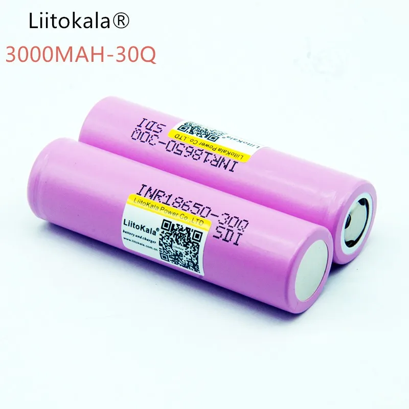 LiitoKala 100% INR 18650 30Q Originais 3 7 V 3000 mAh Baterias Recarregaveis Para для Bateria/Eletronico-cig | Электроника