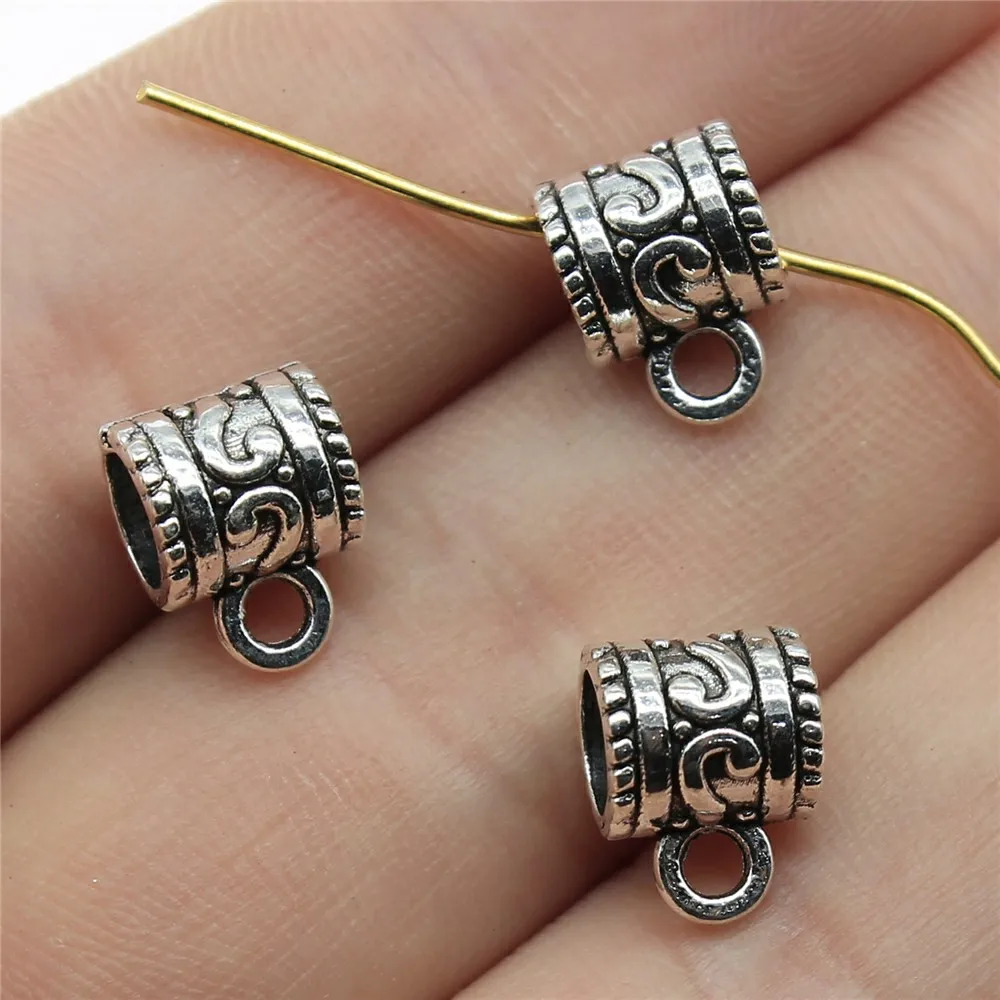 B13956-10x8x7mm 20 шт./лот Bails соединитель для бисера амулеты ювелирных изделий Diy Bails бусины амулеты разъем античный серебряный цвет - Цвет: B13956-10x8x7mm