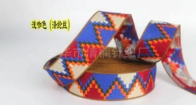 color7 polyester 50 Meter3CM Национальный Ветер жаккард, хлопок, полиэстер тесьма сумка ремни ремень слинг лямки ремня безопасности очень сильный 3 - Цвет: color7 polyester