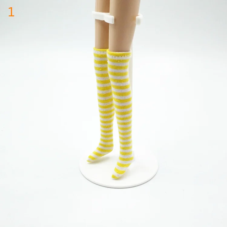 1 пара новые полосатые чулки для Barbies, Blyth, Momoko, Azone, 1/6 кукла licca носки одежда аксессуары
