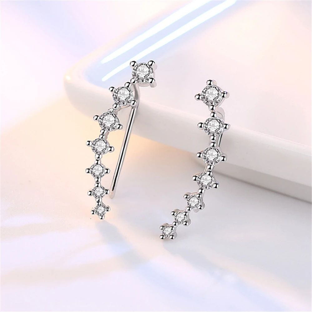Женские серебряные серьги гвоздики с фианитом|silver stud earrings|brand earringsfashion earrings |