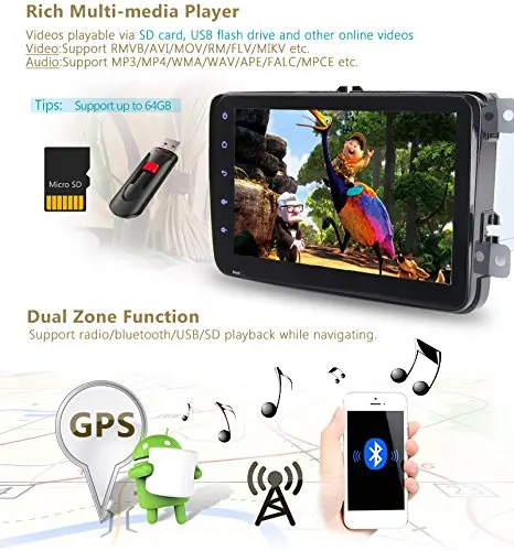 Камера + android6.0 автомобиль не dvd плеер стерео в тире GPS навигации Автомобильные ПК