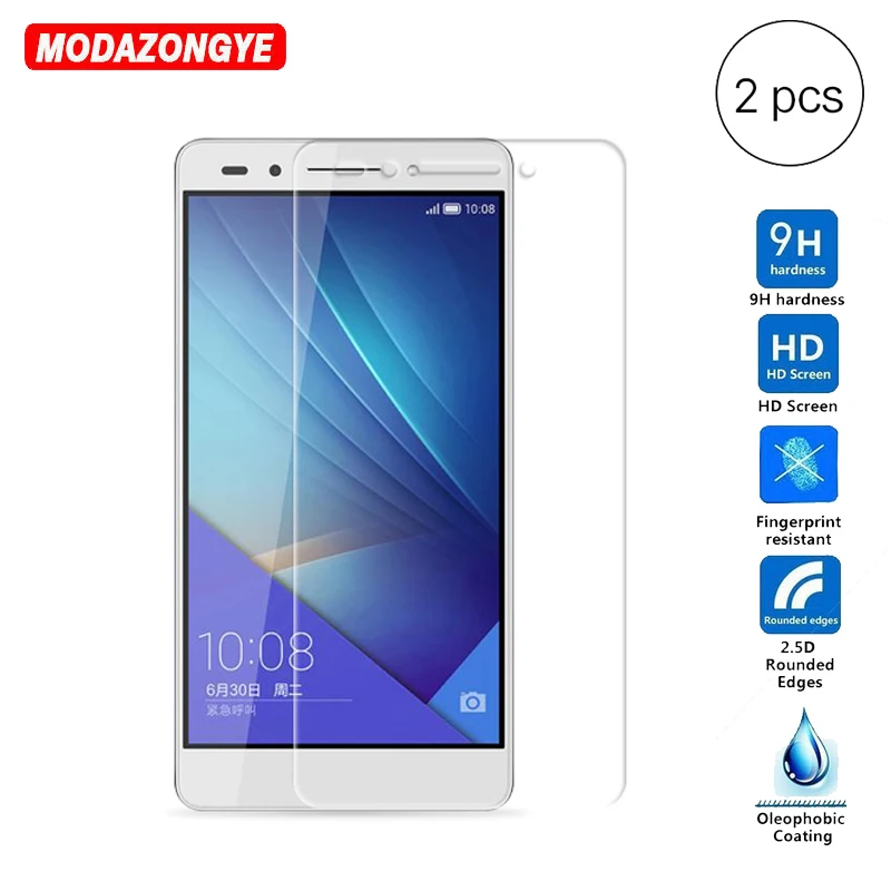 Закаленное стекло 9H 2.5D для Huawei Honor 7 2 шт. защитная пленка экрана закаленное PLK