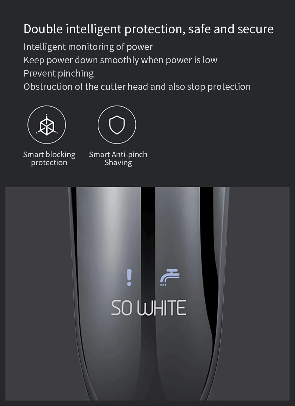 Новейшая электрическая бритва Xiaomi Youpin So White с 3D умным управлением, зарядка через usb, электрическая бритва, блокирующая защита IPX7, водонепроницаемая