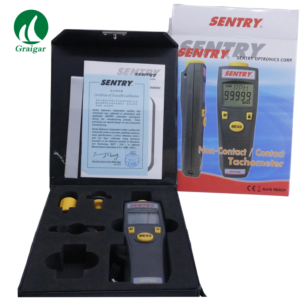 

ST723 Tachometer Rotation Speed ST-723 Non-contact Sentry for Measuring Recording Rotational Linear and Surface Speed