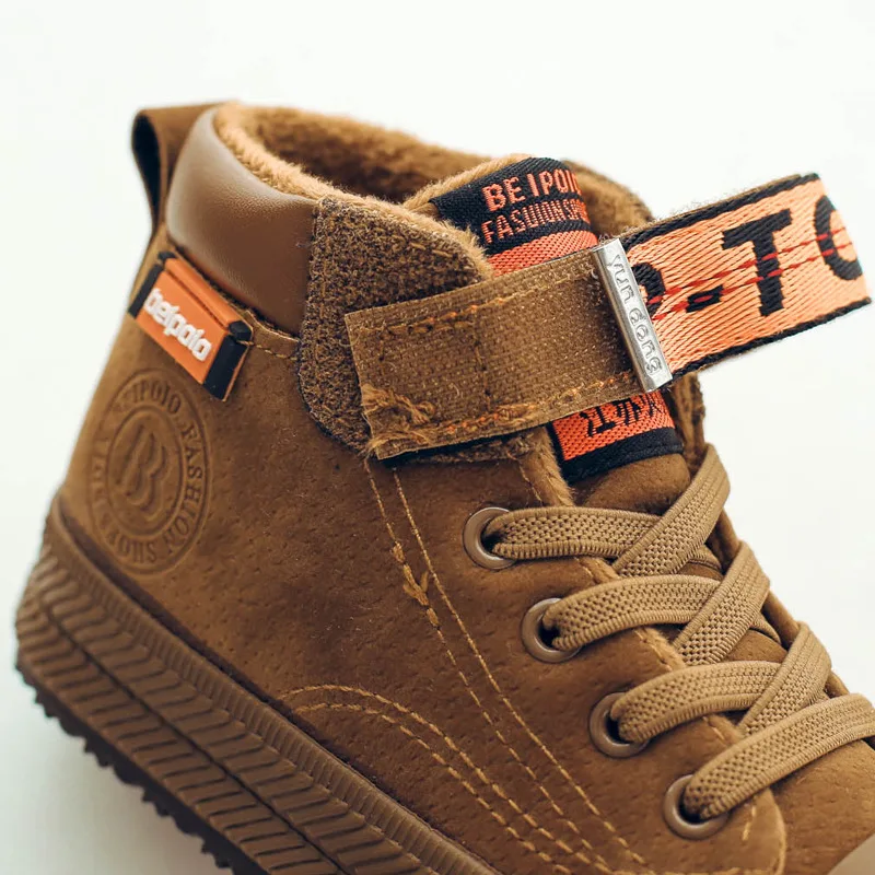 2018 Детские Плюшевые кроссовки зимние ботинки для девочек и мальчиков теплая