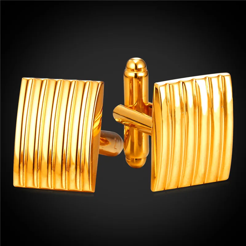 

Cufflinks For Mens Gift High Quality Gold Color Metal Cuff Buttons Wedding Shirt Novelty Cuff Links Men Gemelos With Box C1939
