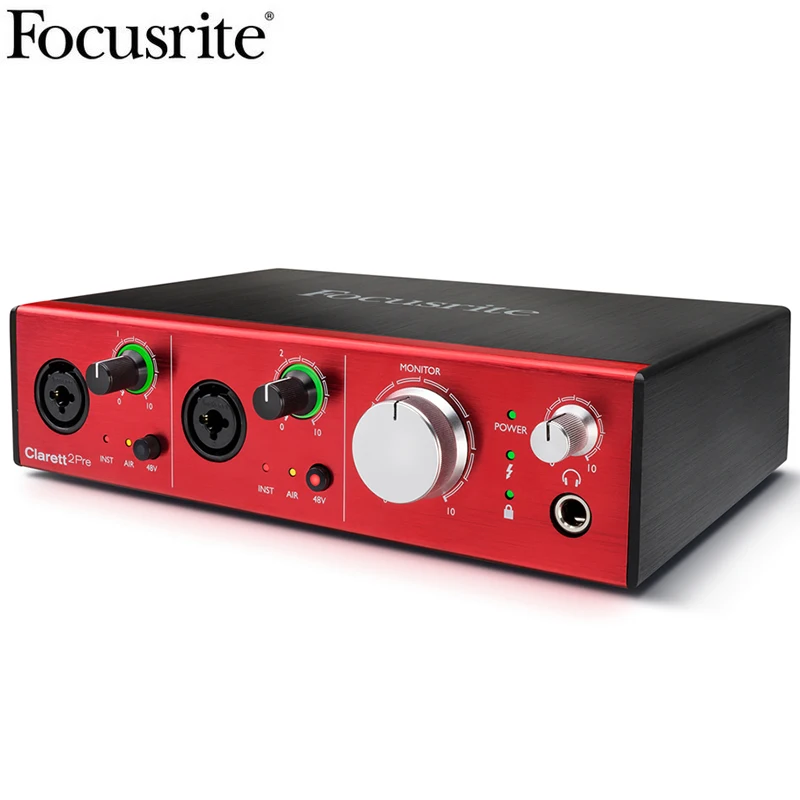 Focusrite Clarett 2Pre USB звукозаписывающая звуковая карта 10-в-1 4-канальный аудио интерфейс