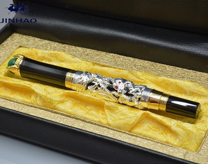 Роскошные Jinhao искусство Дракон Скульптура роликовая шариковая ручка с драконом