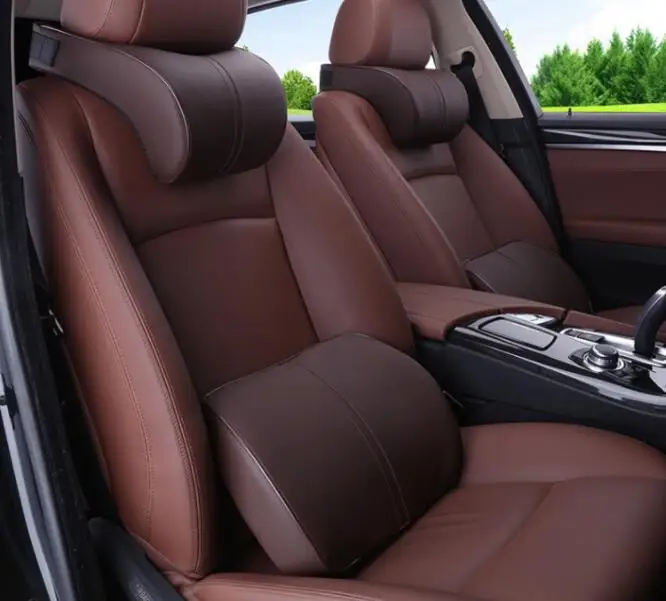 Автомобильная автомобильная подушка для сиденья s спины и подголовника шеи с