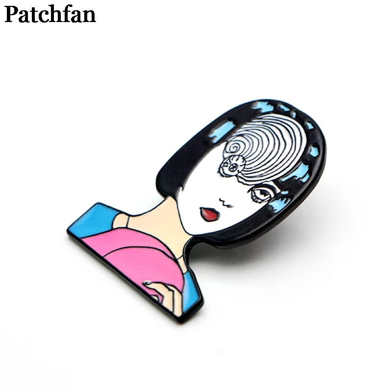 Patchfan японский ужас Junji Ito Uzumaki цинковый галстук булавки броши для рюкзака, одежды для мужчин и женщин Декоративные значки медаль A2064
