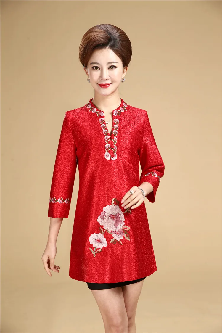 Новая мода осень cheongsam стиль Тан костюм топ Китайская традиционная Женская одежда Топ винтажное платье размера плюс кофточка Ципао