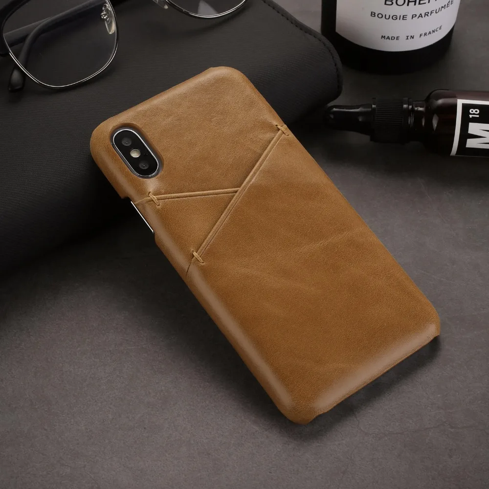 Для iphone Xs Чехол кожаный держатель карты Ультра Тонкий Натуральная кожа