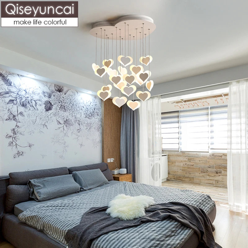 Qiseyuncai Nordic modern minimalist restaurant led chandelier creative warm girl bedroom home wedding room lighting | Лампы и