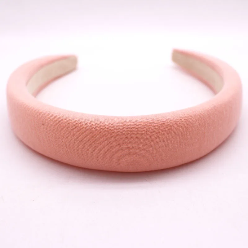 light pink Богемная винтажная цветная хлопковая губчатая повязка на голову, повязка на голову, аксессуары для волос - Цвет: light pink