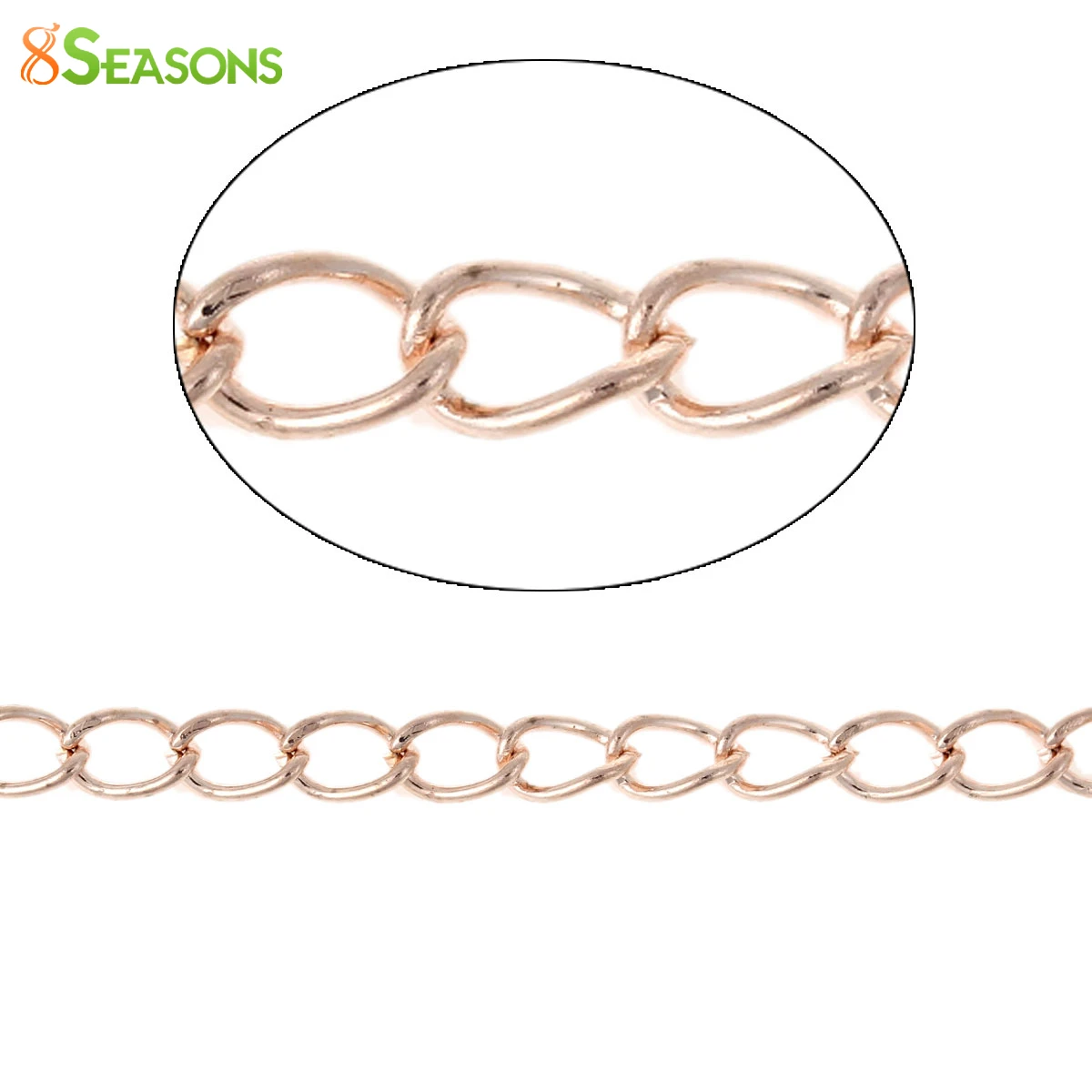 8 сезонов латунь открытая звеньевая цепь фурнитура розовое золото-Цвет 5x3 мм (2/8