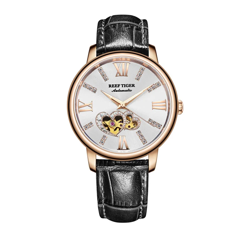 Reef Tiger/RT лучший бренд роскошные женские часы Reloj Mujer женские модные автоматические механические часы Relogio Feminino+ коробка RGA1580 - Цвет: 6