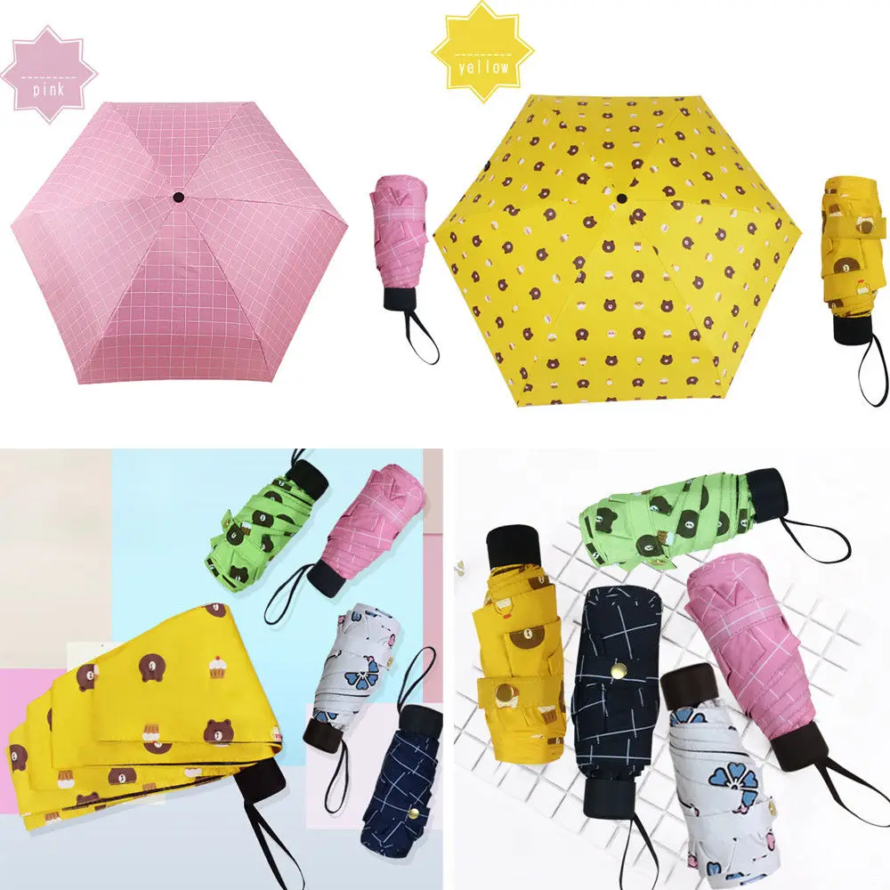 2018 новейшая Горячая Мода Мини карманный 5 складной компактный Принцесса Анти УФ