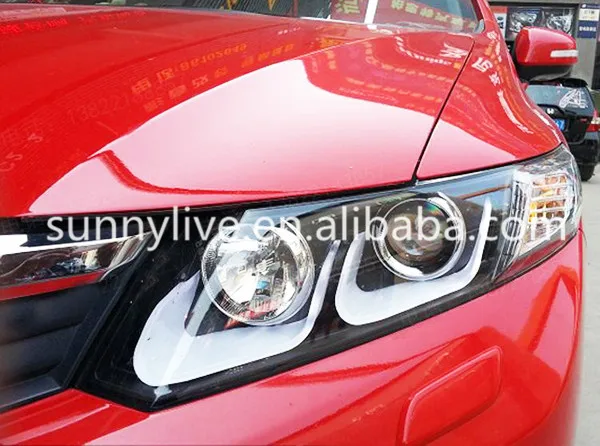 Для Honda Civic Светодиодные ленты типа U Ангельские глазки светодиодные фары LED